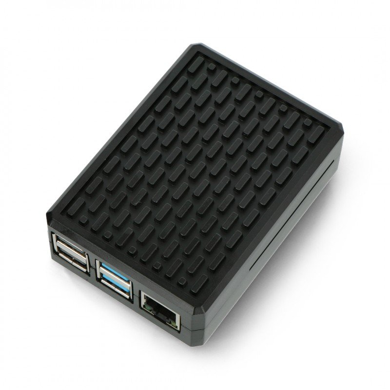Pouzdro pro Raspberry Pi 4B s chladicími bloky - hliník - černé