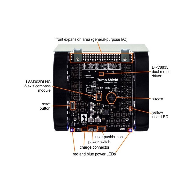 Pololu Zumo - robot minisumo pro Arduino - sestaven