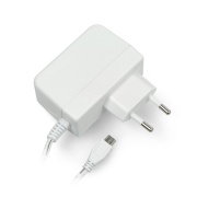 MicroUSB napájecí zdroj 5,1 V / 2,5 A pro Raspberry Pi 3B + / 3B / 2B / Zero, originální T6712DV - bílý