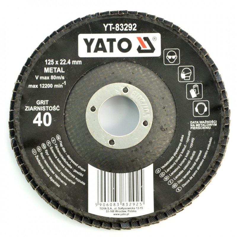 Kotouč Yato YT-83292 klapkový kotouč - konvexní - 125x8mm