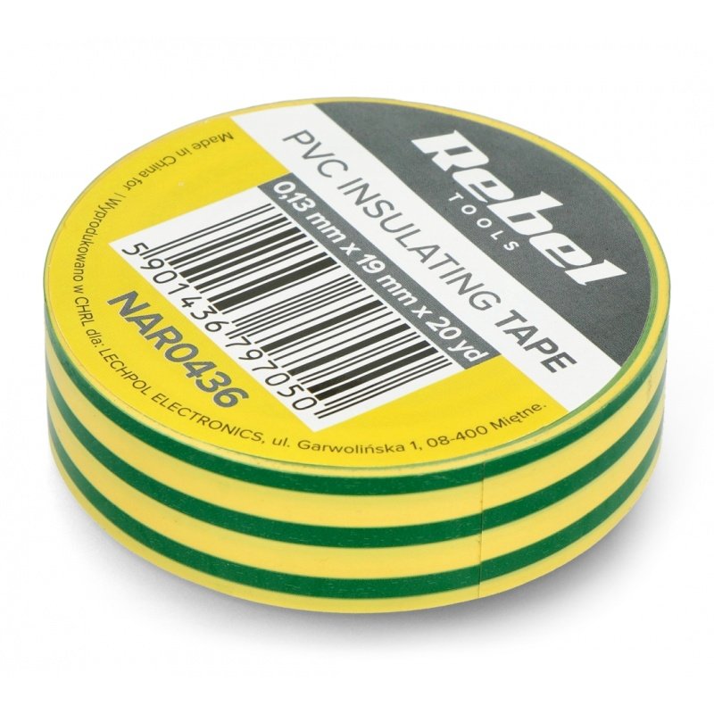 Izolační páska Rebel 0,13x19mm x 18,2m žluto-zelená