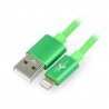 Silikonový kabel eXtreme USB A - Lightning pro iPhone / iPad / iPod 1,5 m zelený - zdjęcie 1