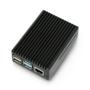 Obudowa do Raspberry Pi 4B - z wycięciami - aluminiowa - czarna