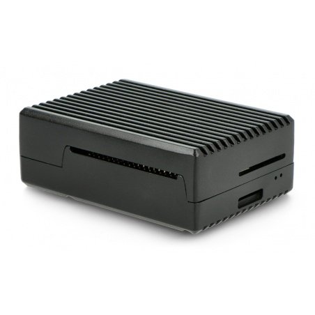 Obudowa do Raspberry Pi 4B - z wycięciami - aluminiowa - czarna Obudowa do Raspberry Pi 4B - z wycięciami - aluminiowa - czarna