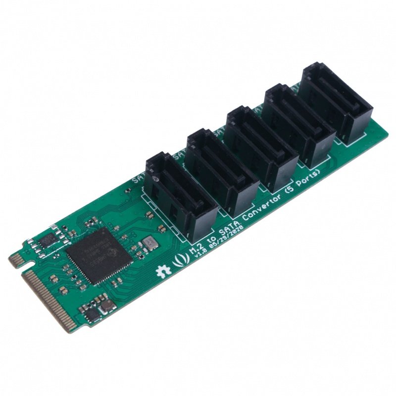Převodník PCIe 3.0x2 M.2 NGFF Key B na SATA 3.0 6 Gb / s - 5