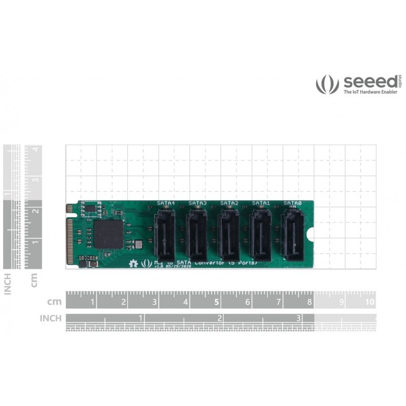 Převodník PCIe 3.0x2 M.2 NGFF Key B na SATA 3.0 6 Gb / s - 5