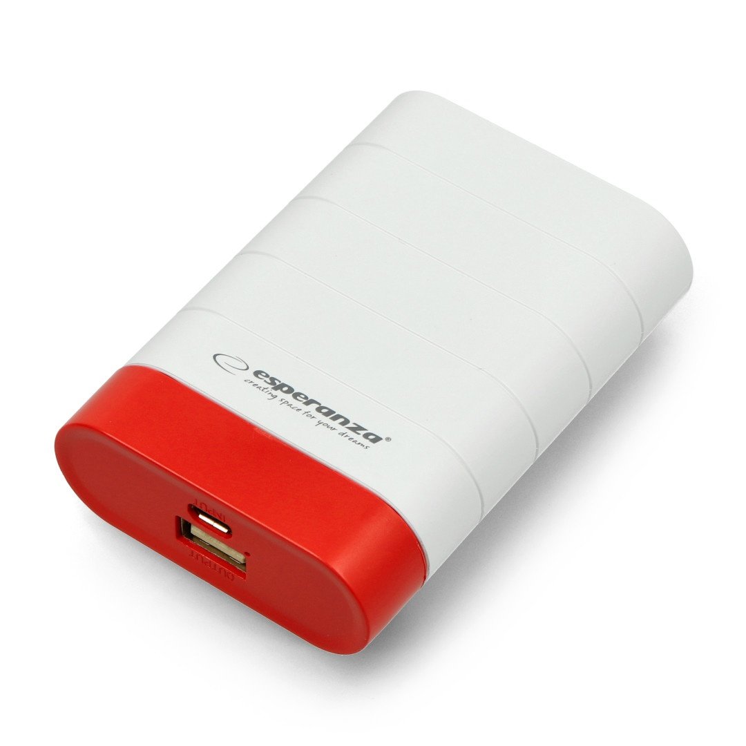 PowerBank Esperanza EMP110WR Graviton mobilní baterie 4800mAh - bílo-červená