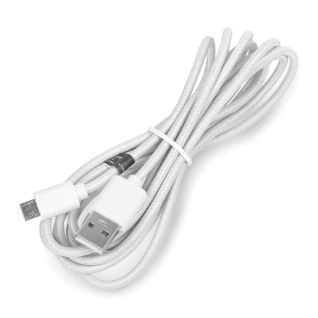 MicroUSB B - Kabel v bílém opletení Esperanza EB181W - 2 m MicroUSB B - Kabel v bílém opletení Esperanza EB181W - 2 m