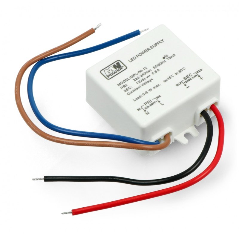 Napájecí zdroj pro LED pásky a LED pásky MW Power MPL-06-12 12V / 0,5A / 6W