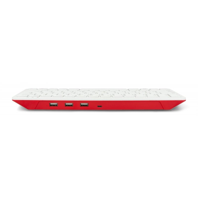 Kabelová klávesnice USB pro Raspberry Pi 4B / 3B + / 3B / 2B oficiální - červeno-bílá