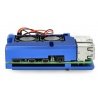 Pouzdro JustPi pro Raspberry Pi 4B - hliníkové se dvěma ventilátory - modré - zdjęcie 3