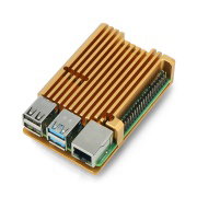 Pouzdro JustPi pro Raspberry Pi 4B - hliník - měď - zlato - LT-4B03