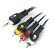 Jack 3,5 mm 4-pólový kabel - 3x RCA - 1,5 m