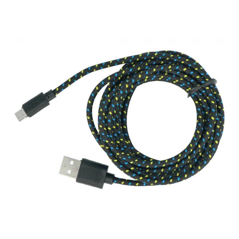 MicroUSB kabel B - A - opletený 3m