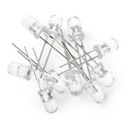 LED 5 mm bílé čiré blikání - 10ks
