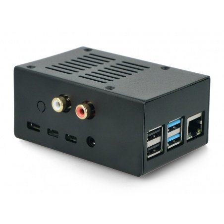 Obudowa do HiFiBerry DAC+/ADC i Raspberry Pi 4B - stalowa - Obudowa do HiFiBerry DAC+/ADC i Raspberry Pi 4B - stalowa -