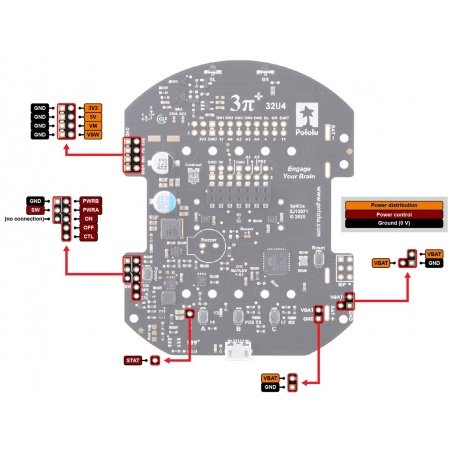 Řadič 32U4 pro robota Pololu 3pi + - Pololu 3735 Řadič 32U4 pro robota Pololu 3pi + - Pololu 3735