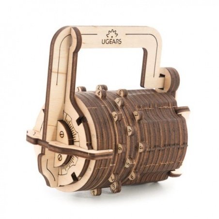 Kombinovaný zámek Cryptex - mechanický model pro montáž - dýha Kombinovaný zámek Cryptex - mechanický model pro montáž - dýha