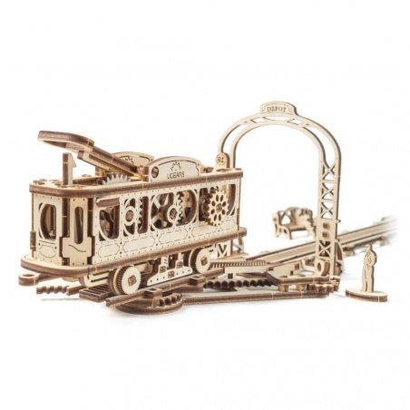 Tramvajová linka - mechanický model pro skládání - dýha - 284 Tramvajová linka - mechanický model pro skládání - dýha - 284
