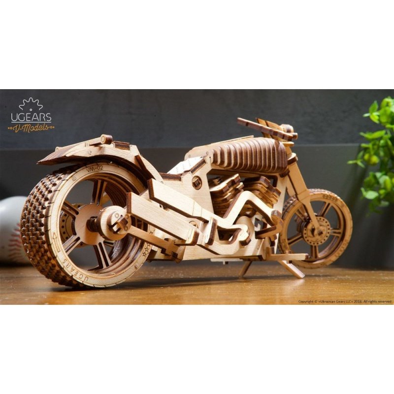 Motocykl VM-02 - mechanický model pro skládání - dýha - 189