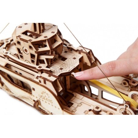 Remorkér - mechanický model pro skládání - dýha - 169 prvků - Remorkér - mechanický model pro skládání - dýha - 169 prvků -