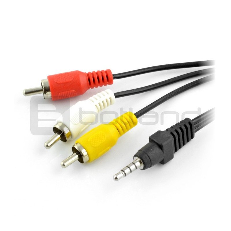 Jack 3,5 mm 4-pólový kabel - 3 x RCA 1,5 m