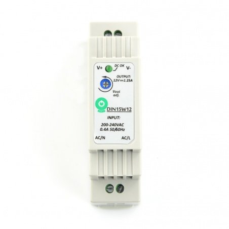 Napájecí zdroj DIN15W12 pro lištu DIN - 12V / 1,25A / 15W Napájecí zdroj DIN15W12 pro lištu DIN - 12V / 1,25A / 15W