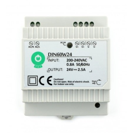 Zasilacz DIN60W24 na szynę DIN - 24V / 2,5A / 60W