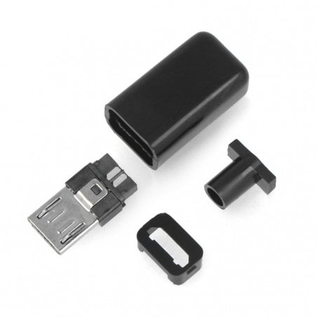 MicroUSB zástrčka typu B - pro plastový kabel - 5kolíkový MicroUSB zástrčka typu B - pro plastový kabel - 5kolíkový
