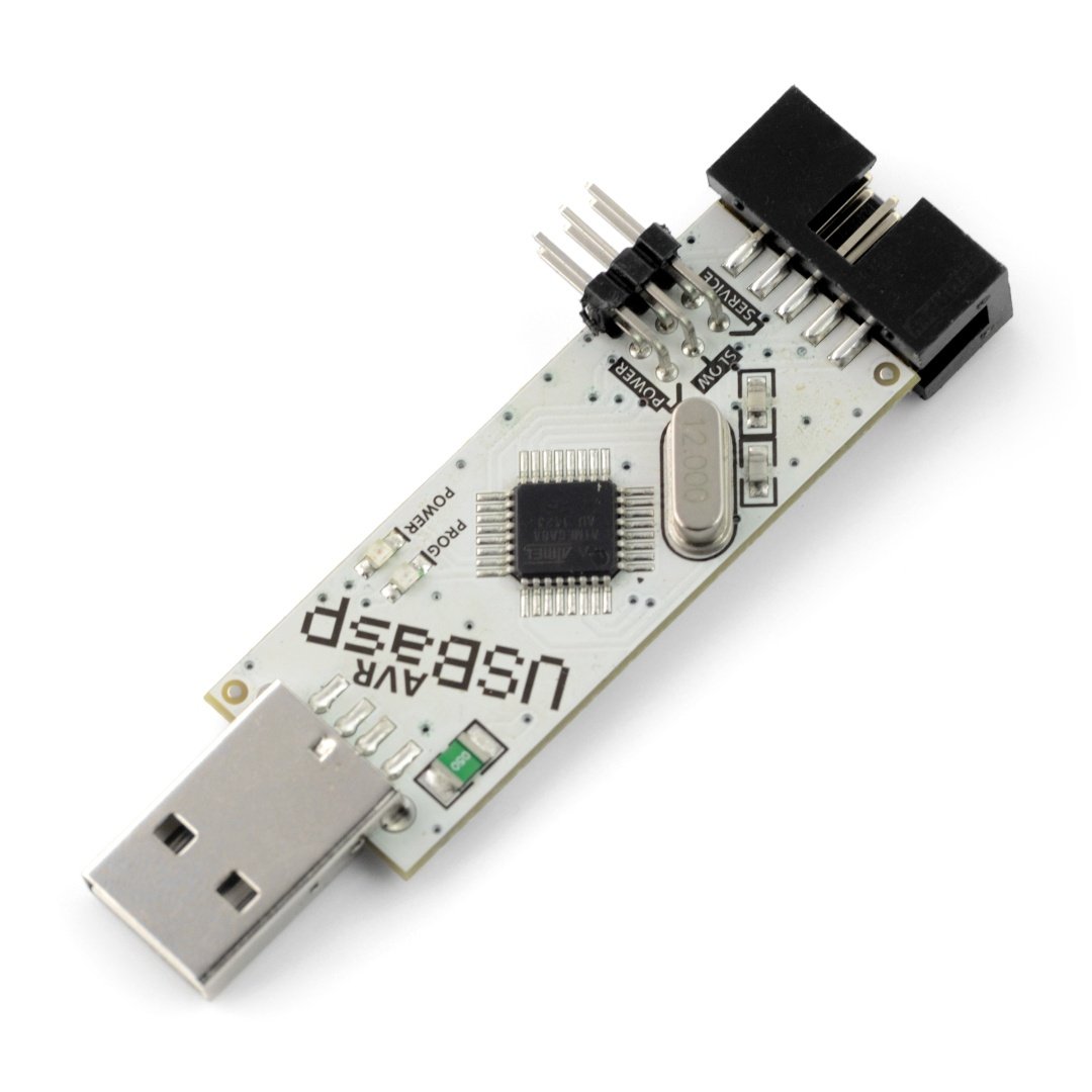 Programátor AVR kompatibilní s páskou USBasp ISP + IDC - bílá