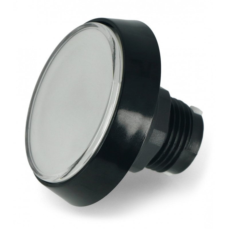 Tlačítko Arkády 60 mm černé pouzdro - bílé s podsvícením