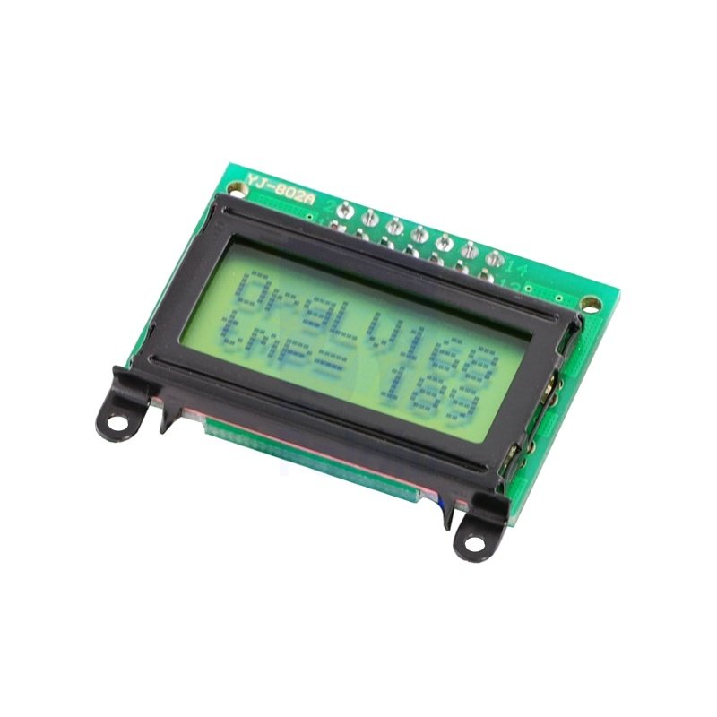 LCD displej 2x8 znaků zelený s černým rámečkem - Pololu 356