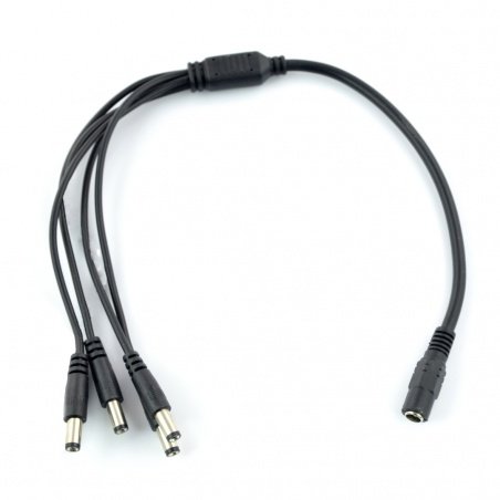 Rozgałęziacz DC 5,5 / 2,1mm - 4 wtyki - 40cm Rozgałęziacz DC 5,5 / 2,1mm - 4 wtyki - 40cm