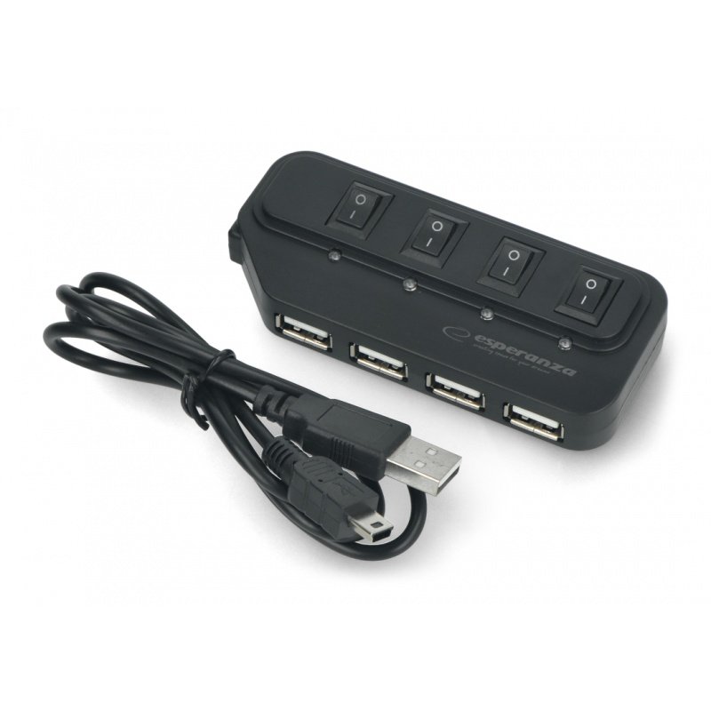 Hub USB 2.0 EA-127 4-porty Esperanza z wyłącznikami