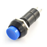 Spínač PBS 11A ON-OFF, kulatý 250V / 1A - modrý