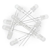 Dioda LED - 5mm biała migająca - 10szt.