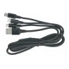 Kabel 3v1 USB typu A - microUSB, USB typu C, Lightning - černý - zdjęcie 4
