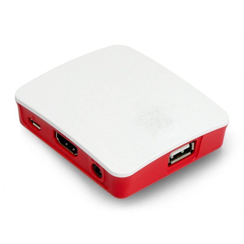 Oficiální pouzdro Raspberry Pi 3 A + - červené a bílé