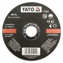 Tarcza do cięcia metalu Yato YT-5924 - 125x2,5mm - 22mm