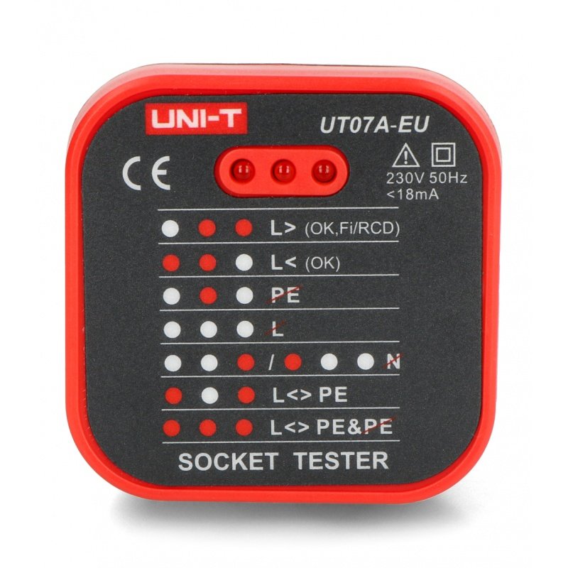 Zkoušečka zásuvek 230V Uni-T UT07A-EU
