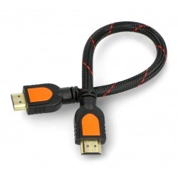 Kabel HDMI - černý opletený - 0,5 m