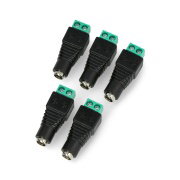 Zásuvka DC 5,5 x 2,5 mm s konektorem pro rychlé odpojení - 5ks