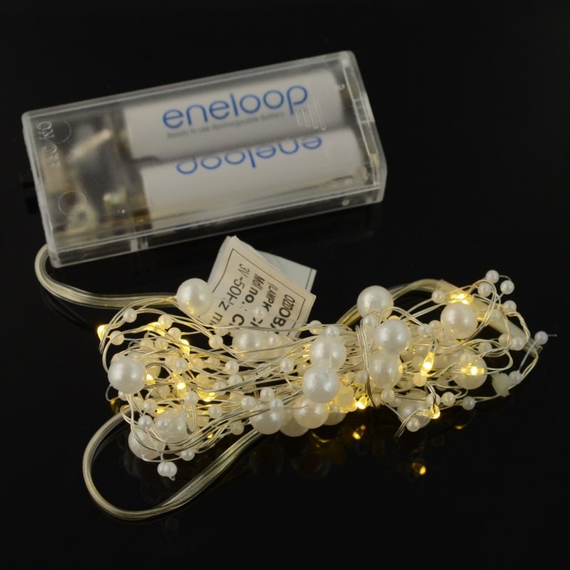 Bateriová LED světla na vánoční stromky - bílé teplé perly - 20