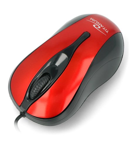 Optická myš v červené barvě.