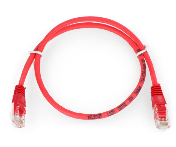 Patchcord Ethernet UTP 5e 0,5m - červený