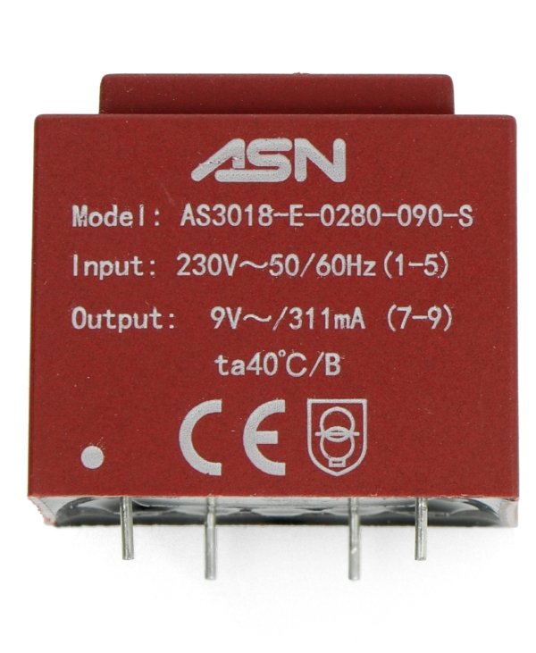 Zapouzdřený transformátor ASN AS3018 2,8 W 230 V / 9 V