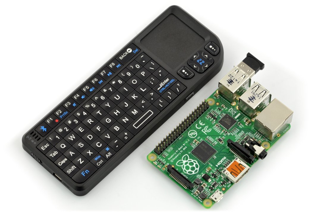 Bezdrátová klávesnice a minipočítač Raspberry Pi