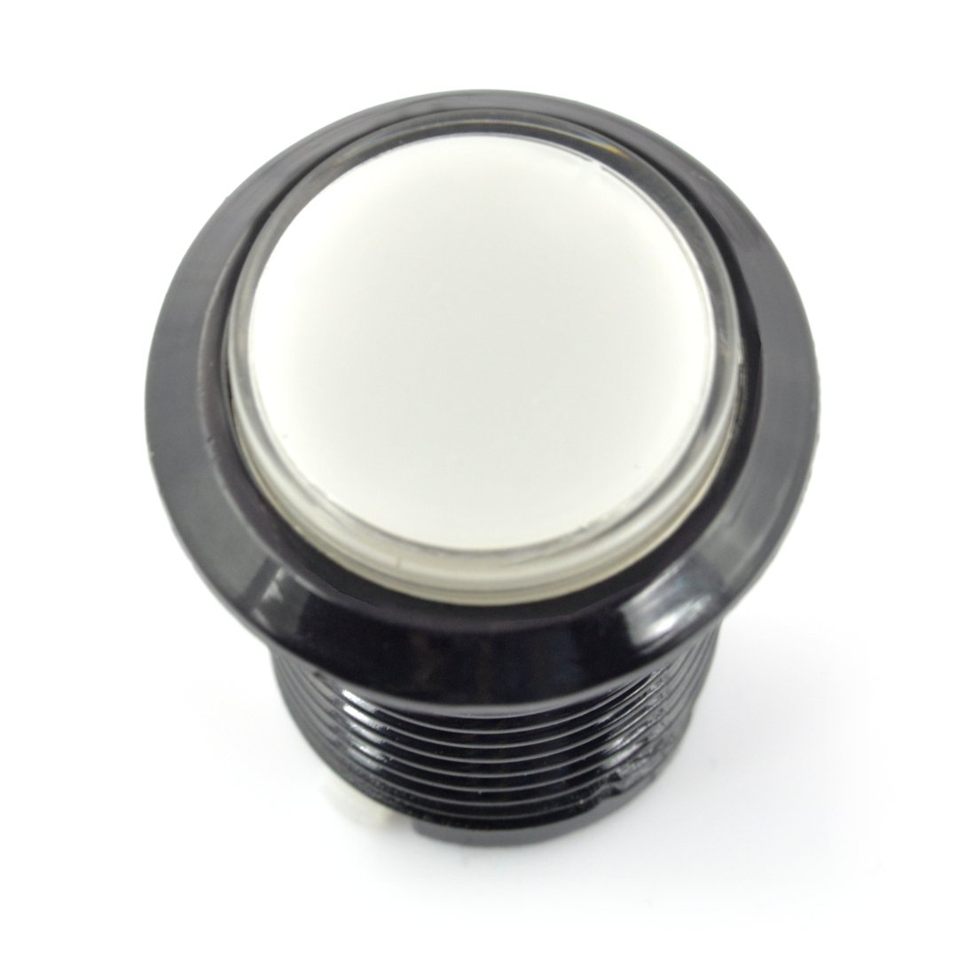 Tlačítko Arkády 3,3 cm černé pouzdro - bílé s podsvícením