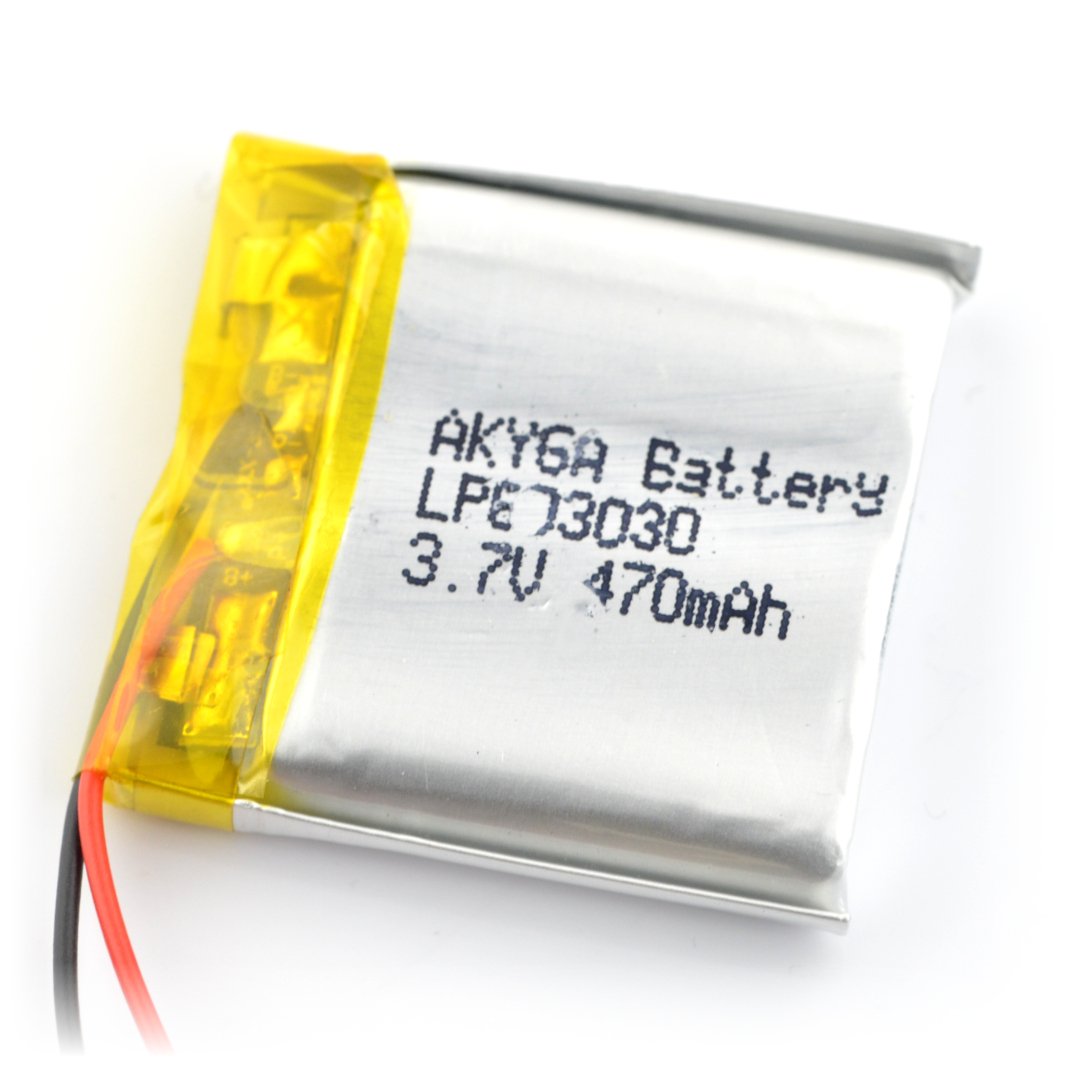 Baterie Akyga 470mAh 1S 3,7 V Li-Pol - konektor JST-BEC + zásuvka