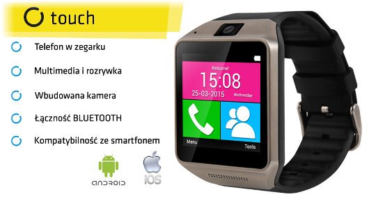 SmartWatch Touch - inteligetny zegarek z funkcją telefonuSmartWatch Touch - inteligetny zegarek z funkcją telefonu